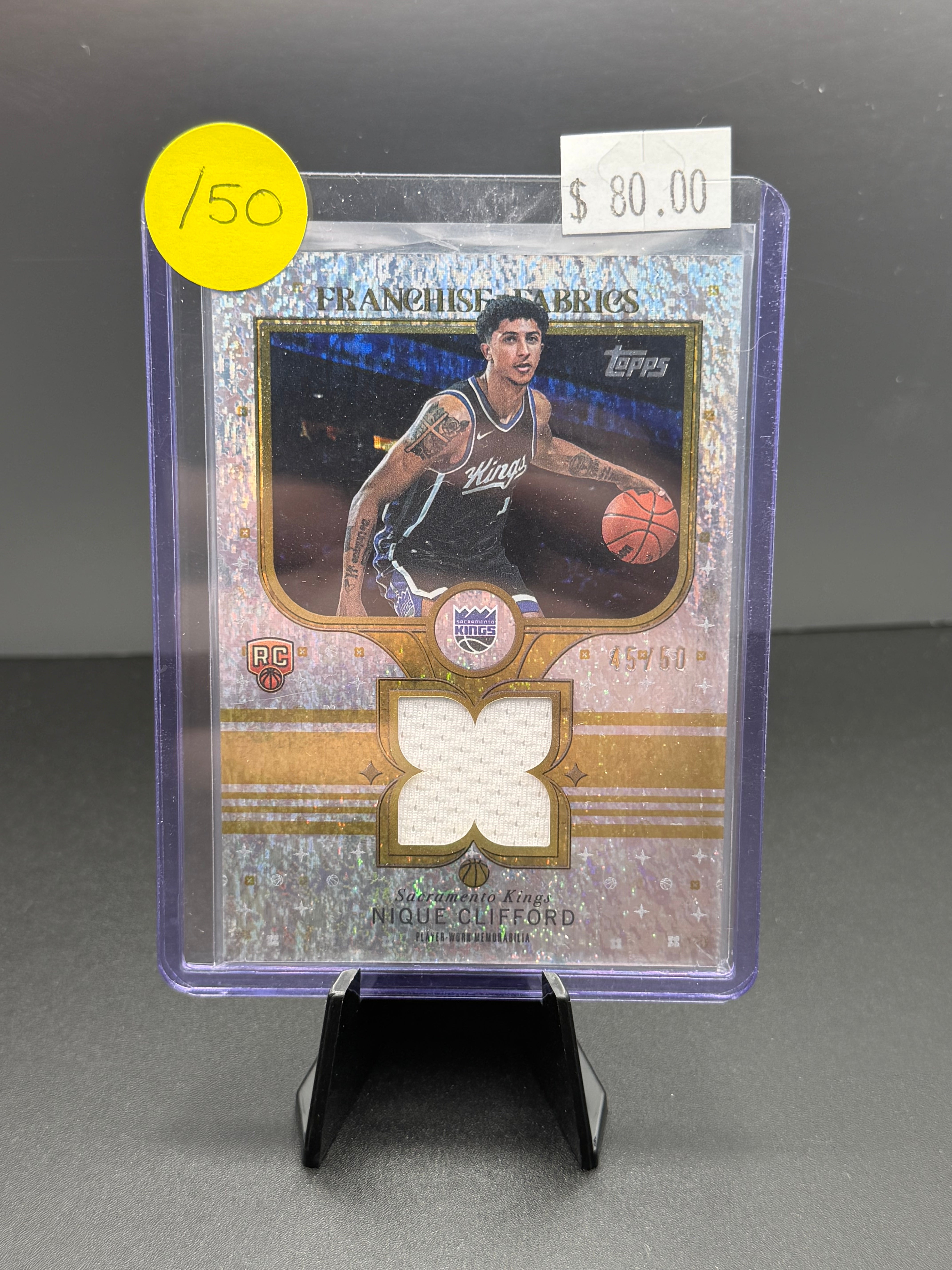 2025-26 Topps Basketball Nique Clifford Franchise Fabrics Holo /50 NBA Game Used Jersey RC