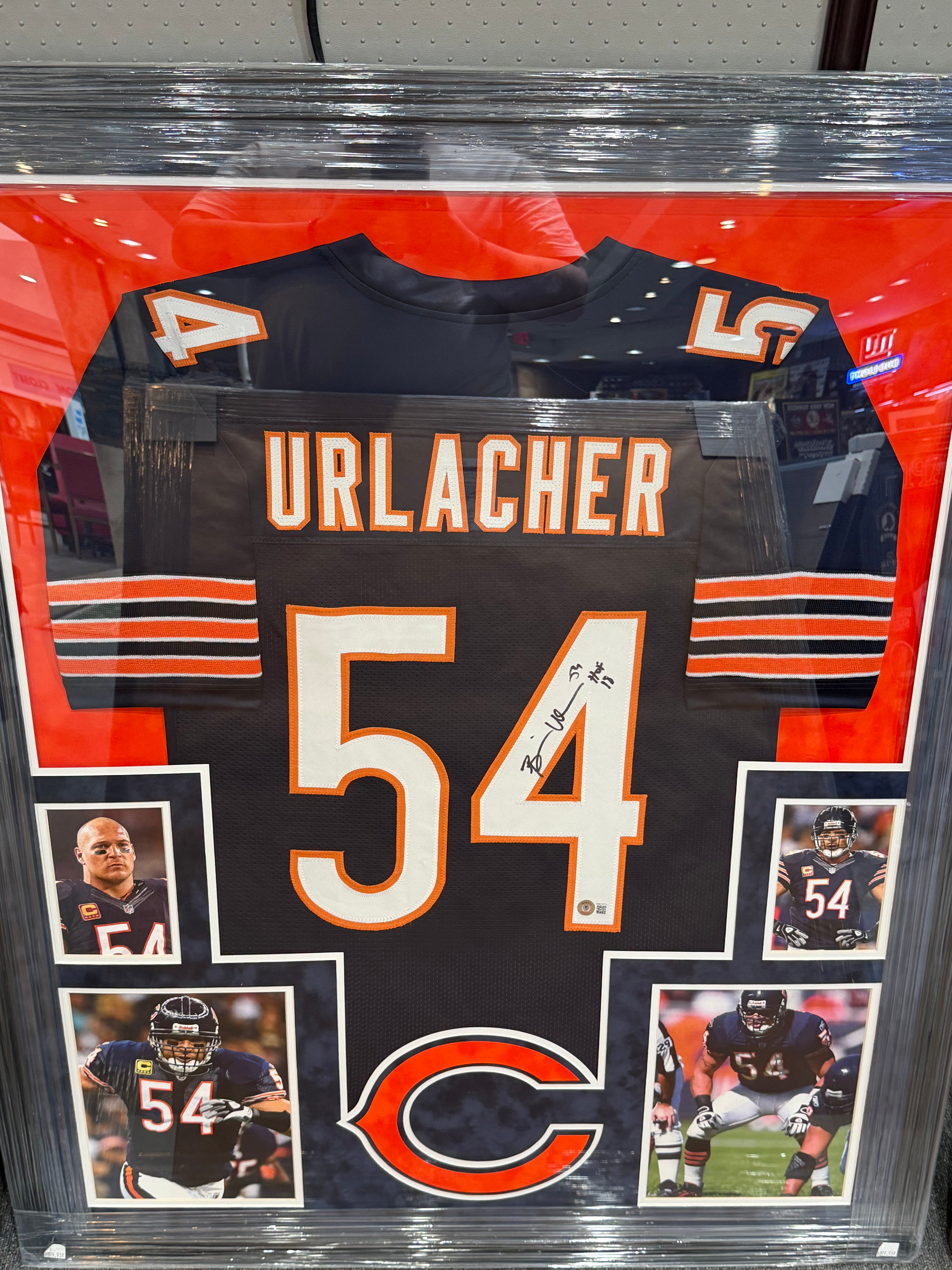 Brian Urlacher Signed Chicago Bears Framed Jersey Beckett Authentic